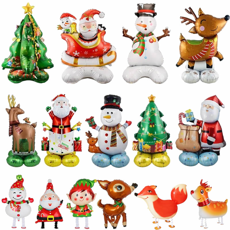 Weihnachts-Folienballons – 16 Stück Mit Zuckerstangen, Weihnachtsmann & Geschenkmotiven – Perfekt Für Partydeko