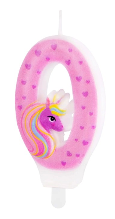 Zahlenkerze #0 - Einhorn