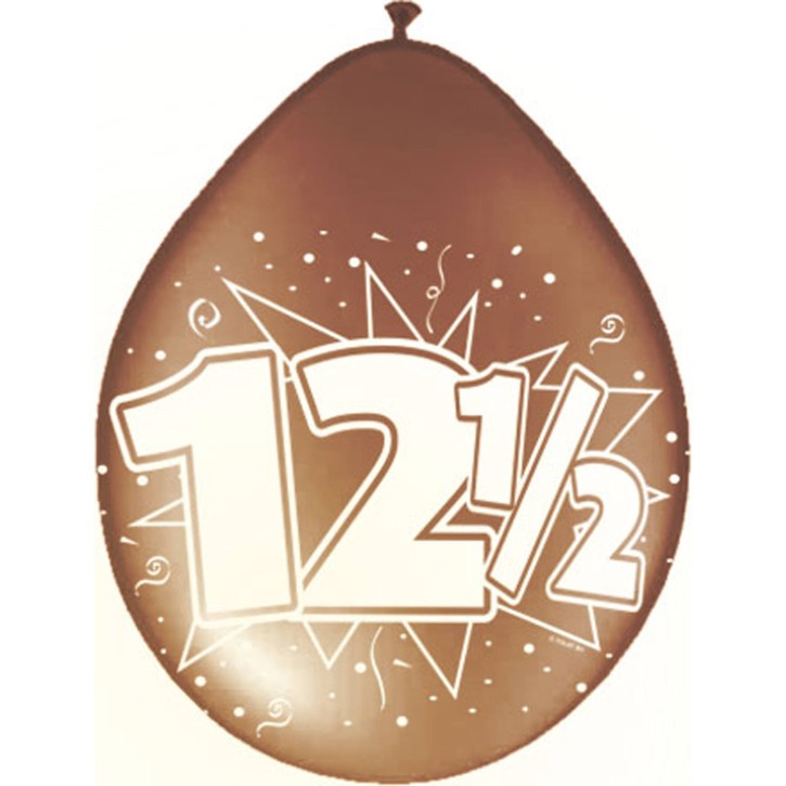 8 Luftballons Zahl 12 1/2 - Bronze