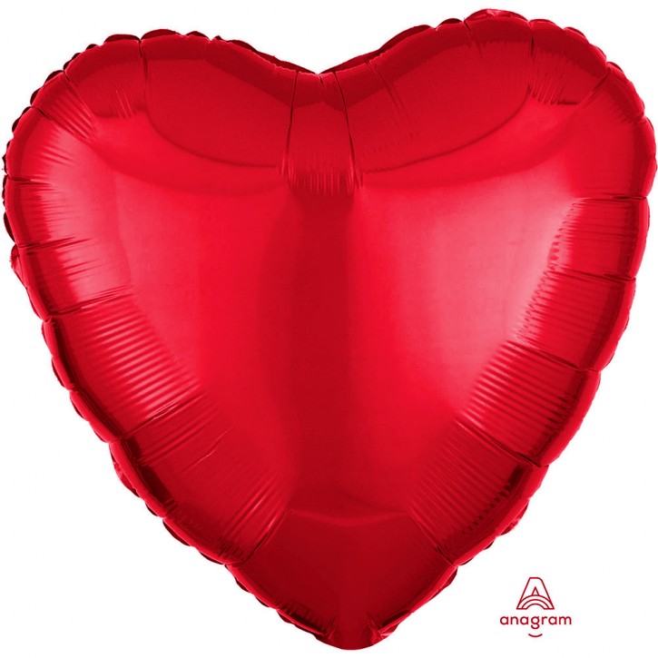 Folienballon Herz - Metallic Red (43cm)