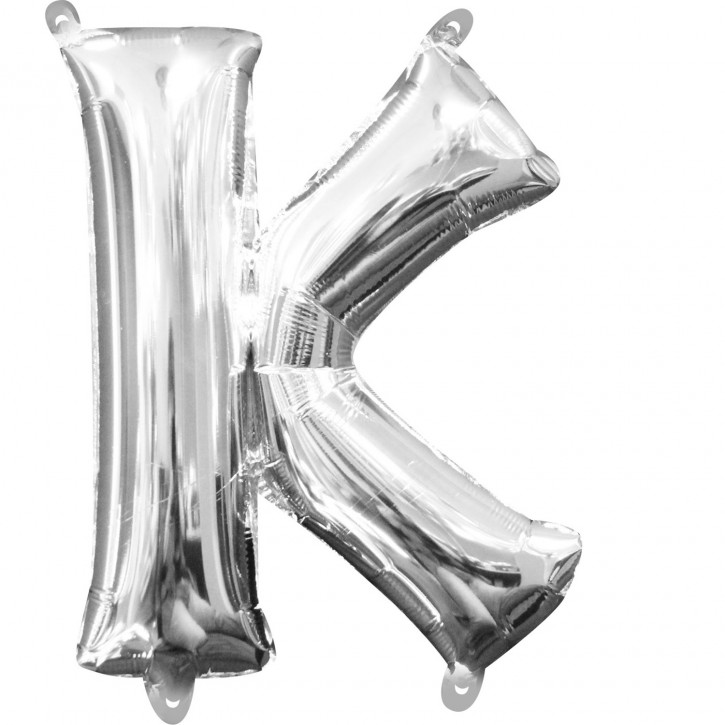 Air-Filled Folienballon silber - "K" (40cm)