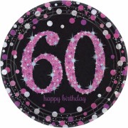 8 Teller 60. Geburtstag - Sparkling Pink