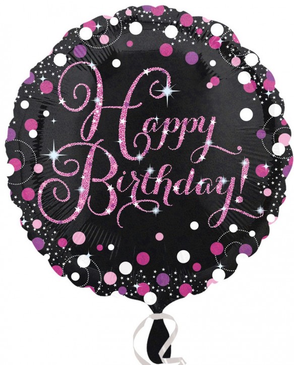 Folienballon Sparkling Pink - Happy Birthday (45cm)