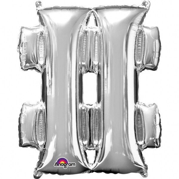 Air-Filled Folienballon silber - "#" (40cm)