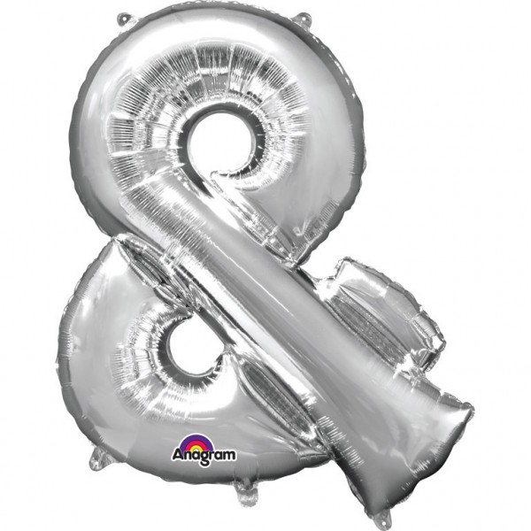 Air-Filled Folienballon silber - "&" (40cm)