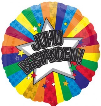 Folienballon - JUHU BESTANDEN! (43cm)