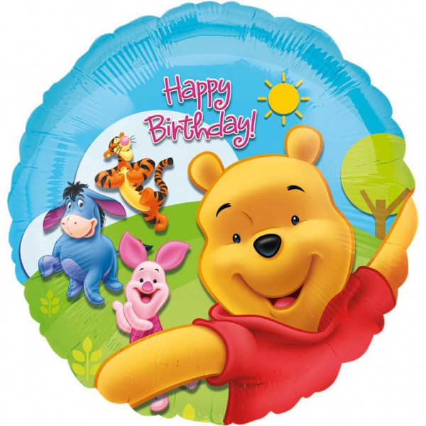 Winnie Pooh Folienballon - Happy Birthday (43cm)