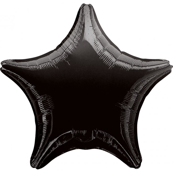 Folienballon Stern - Metallic Black (48cm)