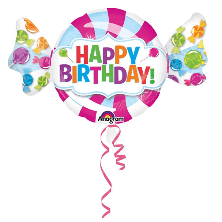 Supershape Folienballon Bonbon "Happy Birthday"