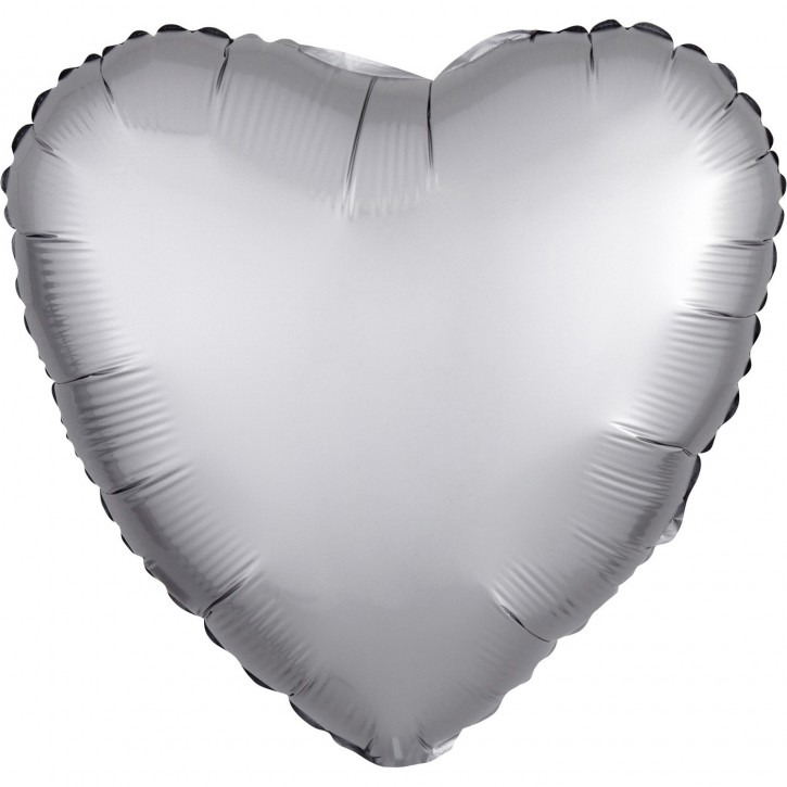 Folienballon Herz - Satin Luxe Platinum (43cm)