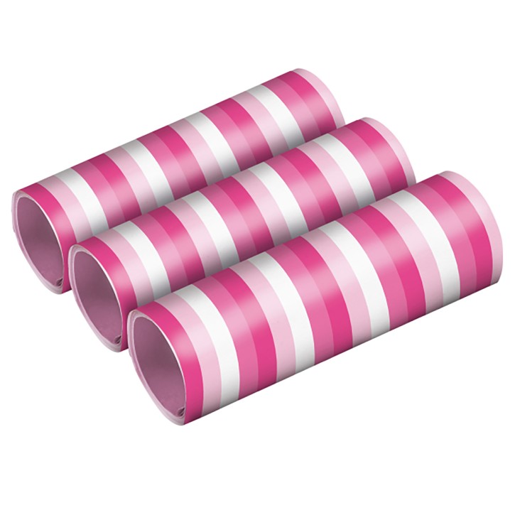 3 Rollen Luftschlangen Rosa Pink Weiß