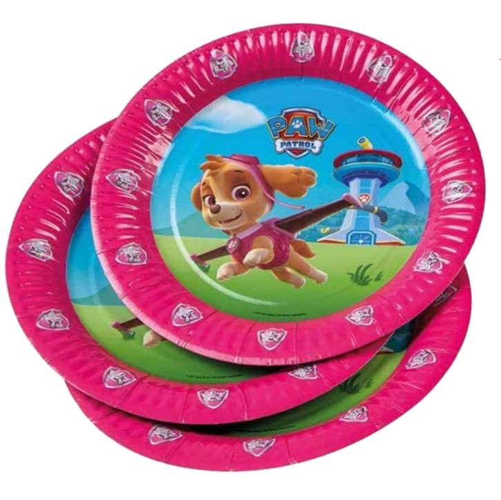 6 Teller Paw Patrol Rosa