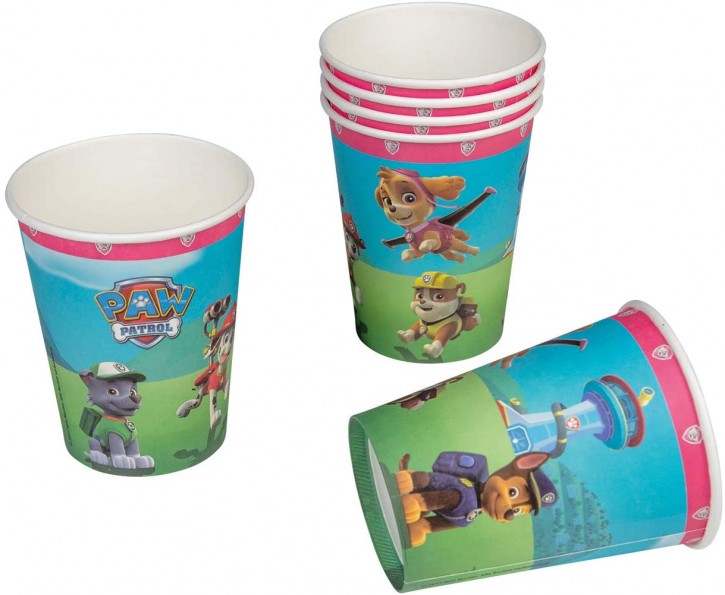 6 Becher Paw Patrol Rosa