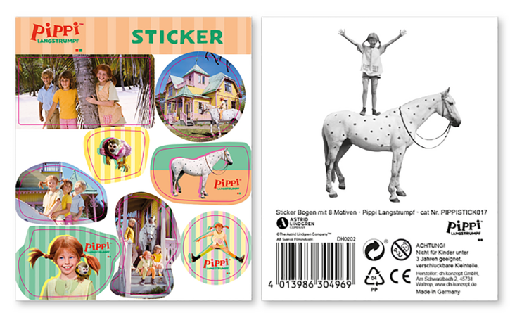 1 Sticker-Bogen Pippi Langstrumpf