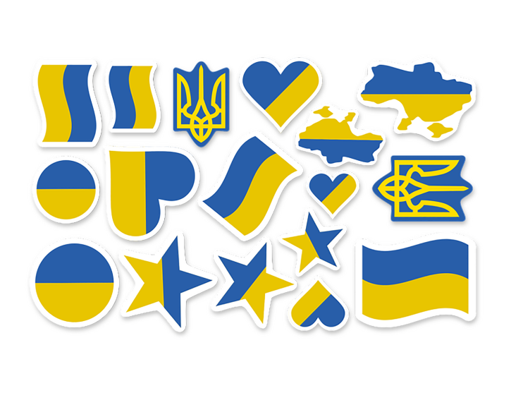 51-teiliges XXL-Konfetti Ukraine