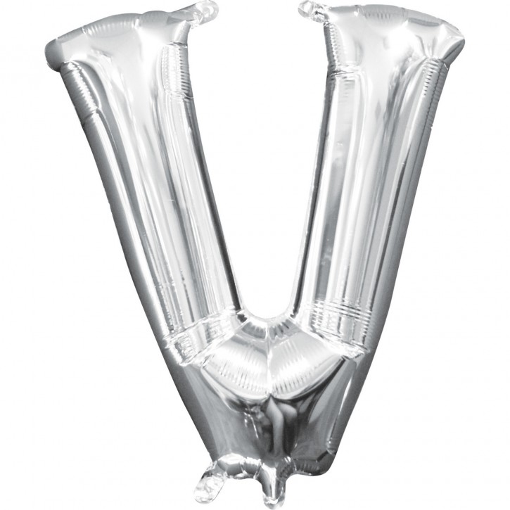 Air-Filled Folienballon silber - "V" (40cm)