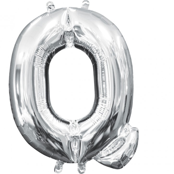 Air-Filled Folienballon silber - "Q" (40cm)