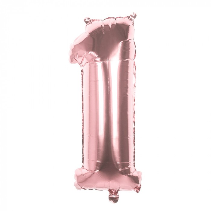 Air-Filled Folienballon Roségold - Zahl 1 (36cm)