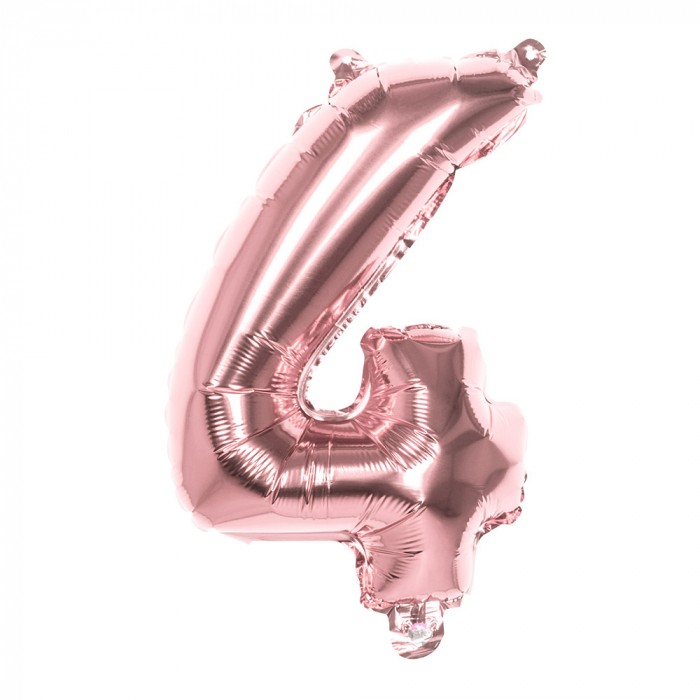 Air-Filled Folienballon Roségold - Zahl 4 (36cm)