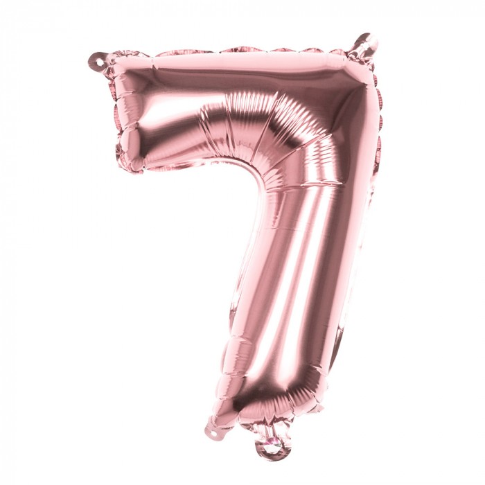 Air-Filled Folienballon Roségold - Zahl 7 (36cm)