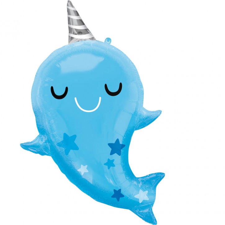 Supershape Folienballon -  Baby Narwal (76cm)