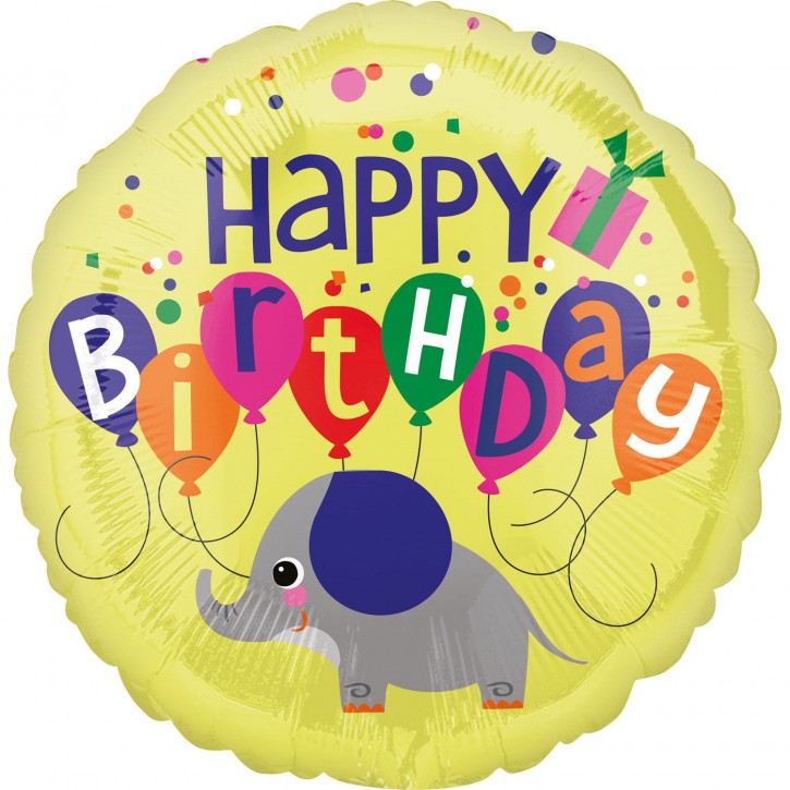 Folienballon Elefant - Happy Birthday (43cm)
