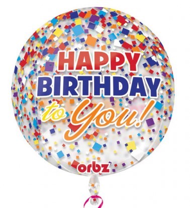 Orbz Ballon  - Happy Birthday to you (38x40cm)