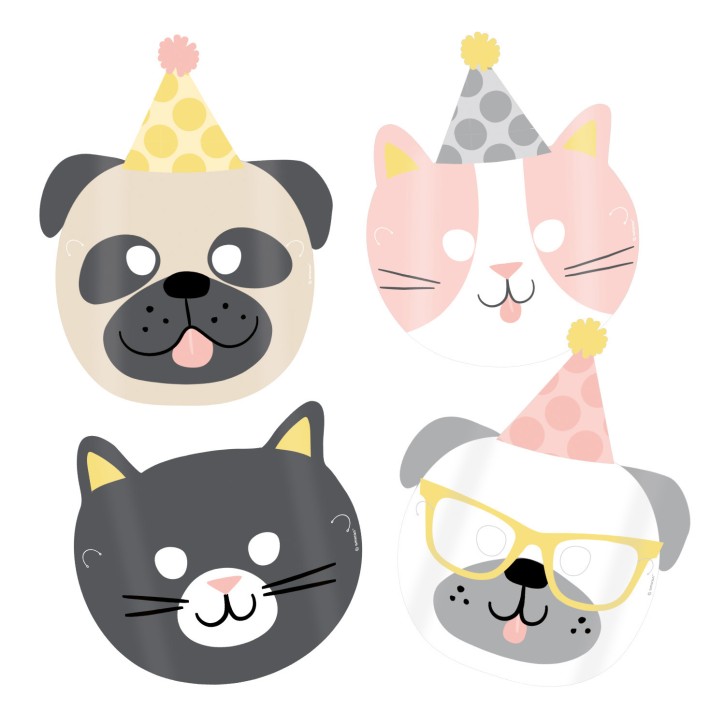 8 Masken Haustiere