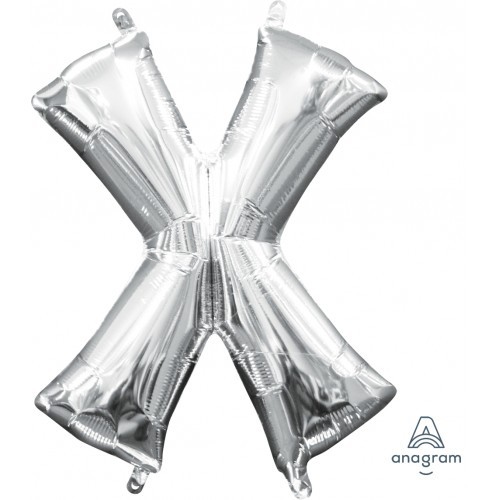 Air-Filled Folienballon silber - "X" (40cm)