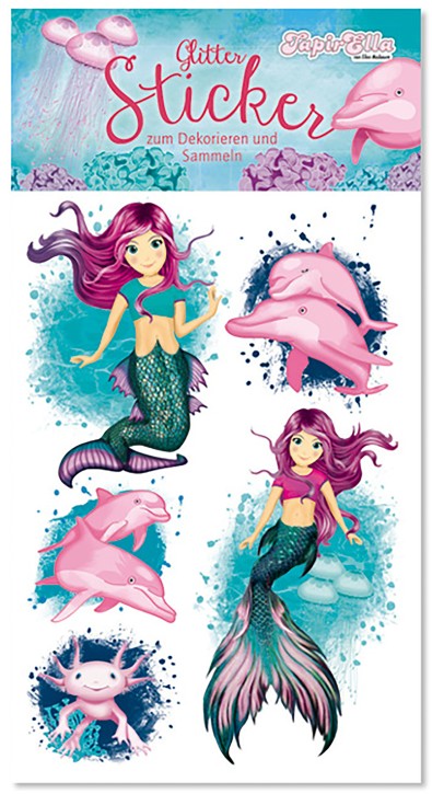 Meerjungfrau Coralie Glitter-Sticker
