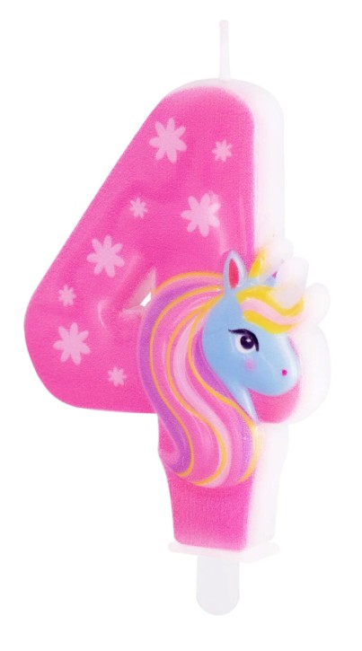 Zahlenkerze #4 - Einhorn