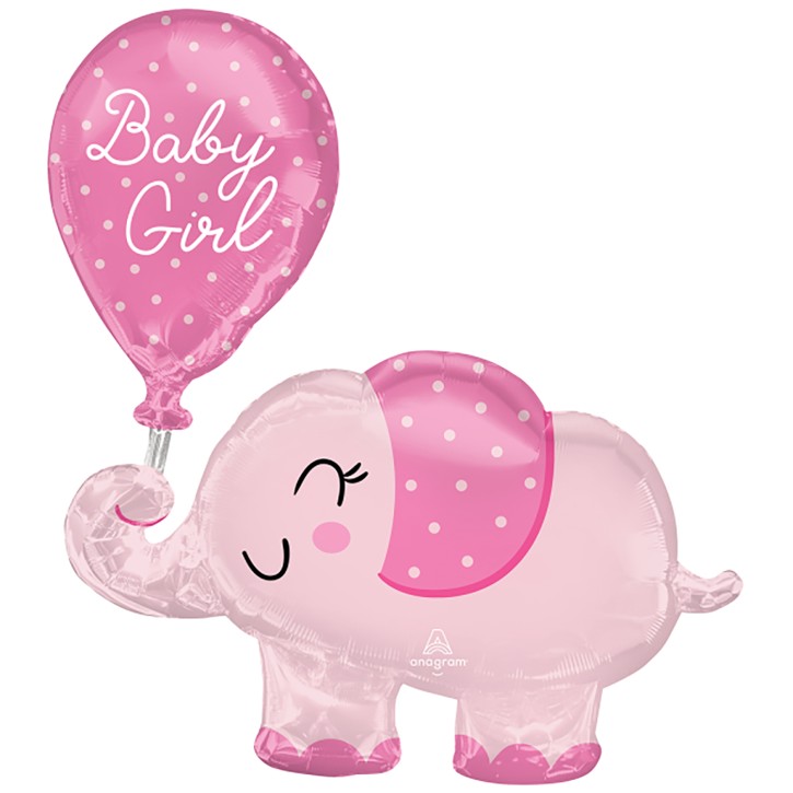 Folienballon Elefant - Baby Girl
