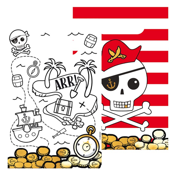 8 Partytüten Pirates Map