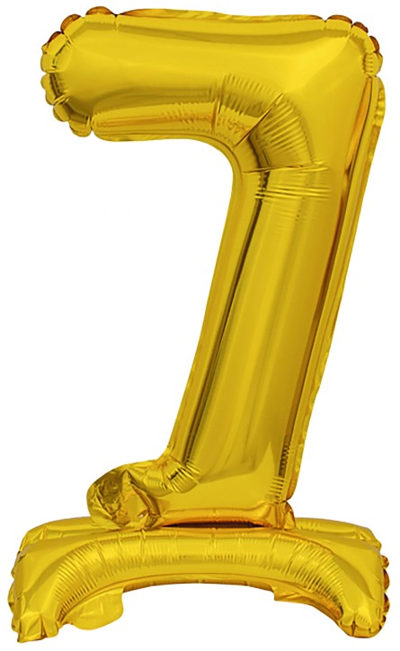 Stehender Mini-Folienballon in Gold - Zahl 7