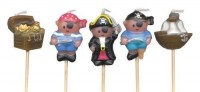 5 Mini-Figurenkerzen Piraten