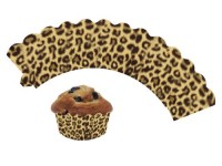 12 Cupcake Deko-Banderolen Leopard
