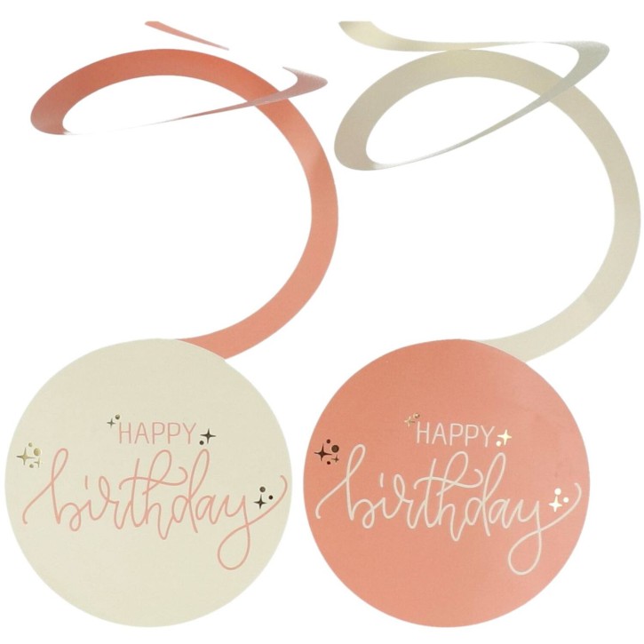 Hängedeko Happy Birthday Creme Rosé