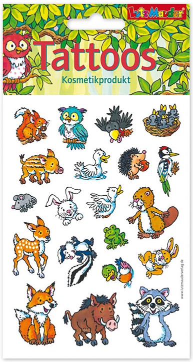 Waldtiere Din A6-Tattoos