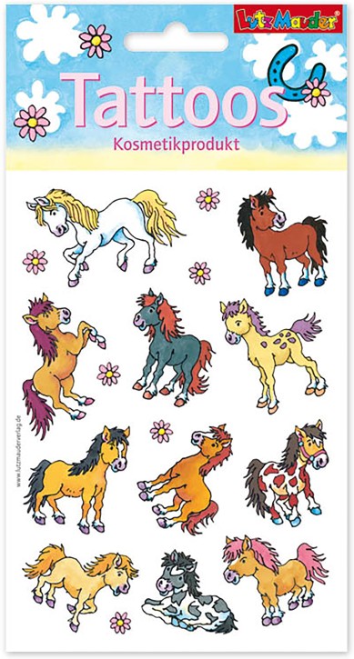 Pferde Din A6-Tattoos