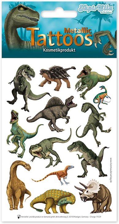 Dinosaurier Din A6-Metallic-Tattoos