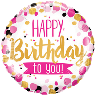 Folienballon Pink/Gold - Happy Birthday to you (46cm)