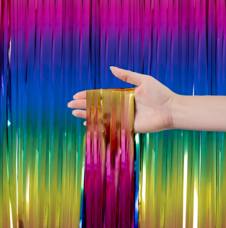 Partyvorhang Regenbogen-Metallic
