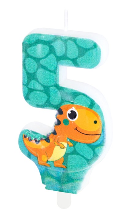 Zahlenkerze #5 - Dino