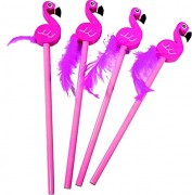 4 Bleistifte mit Radiergummi - Flamingo