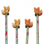 4 Bleistifte mit Radiergummi - Fuchs