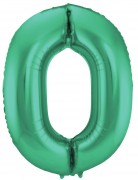 Folienballon Zahl 0 - in Grün