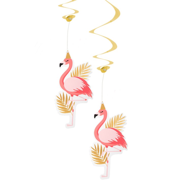 2 Deko-Wirbel Flamingo