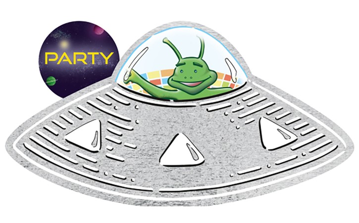 8 Einladungen Space Party