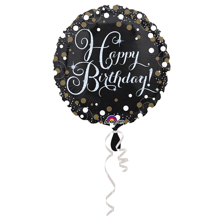 Folienballon Sparkling Gold/Silber - Happy Birthday (45cm)