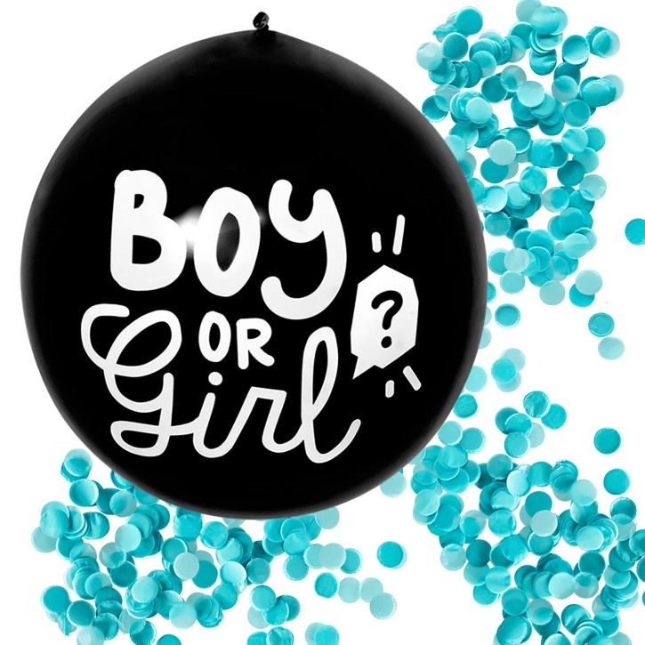 Konfetti-Ballon "Boy or Girl?"- Blau